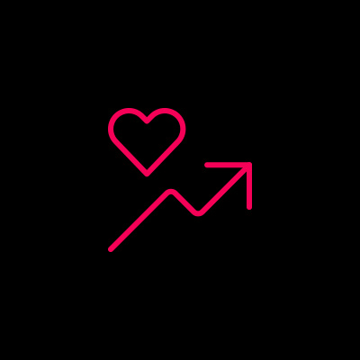 Heart and chart symbol