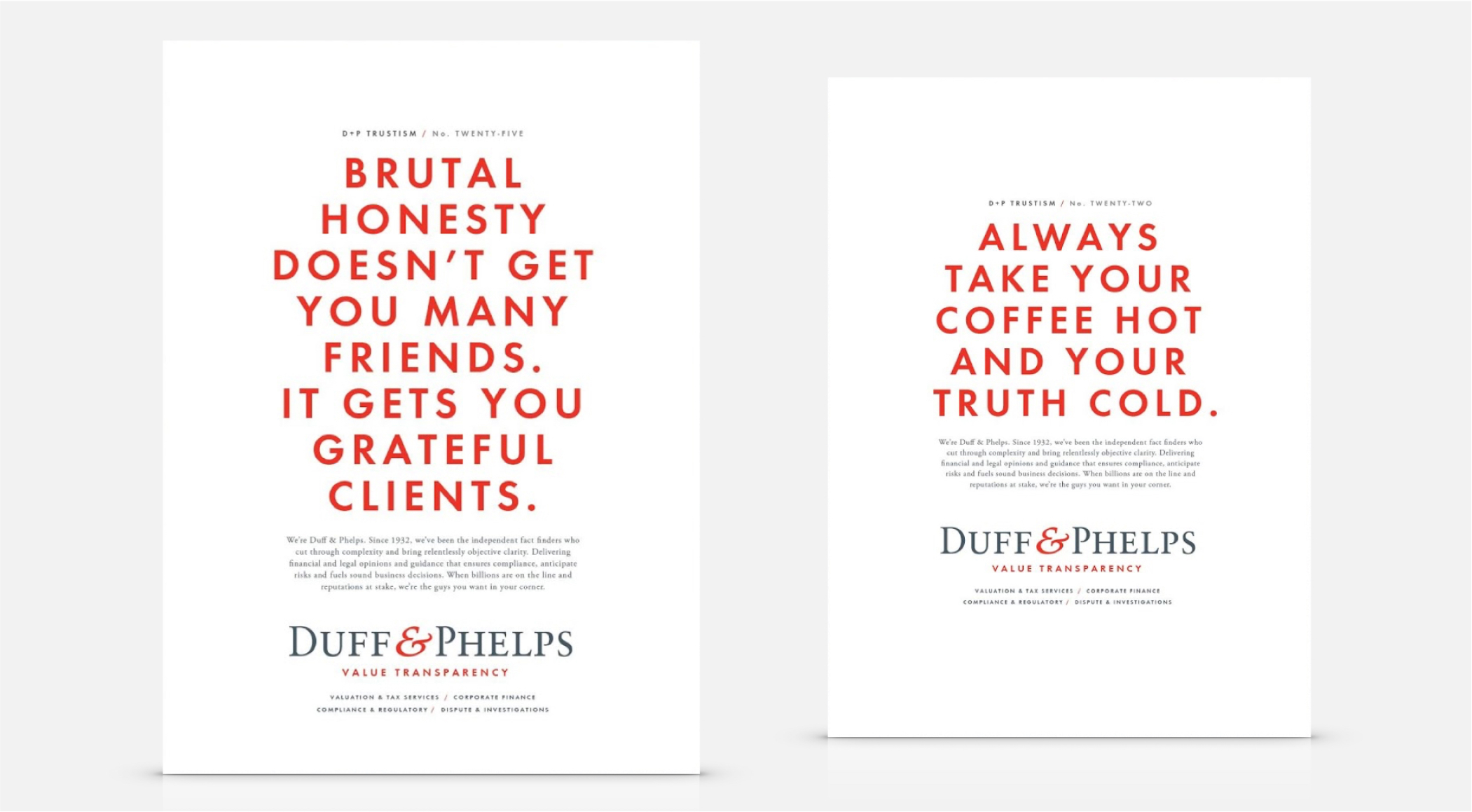 Duff & Phelps Print ads