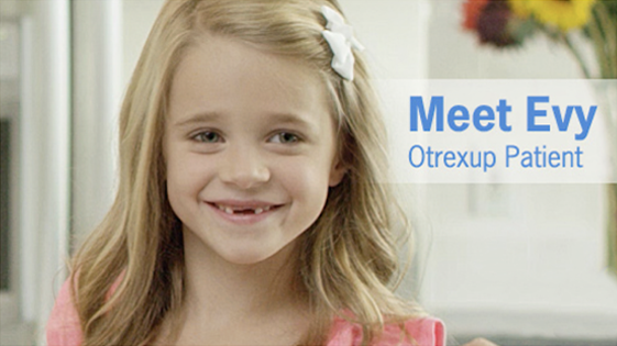 Otrexup patient, Evy, smiling