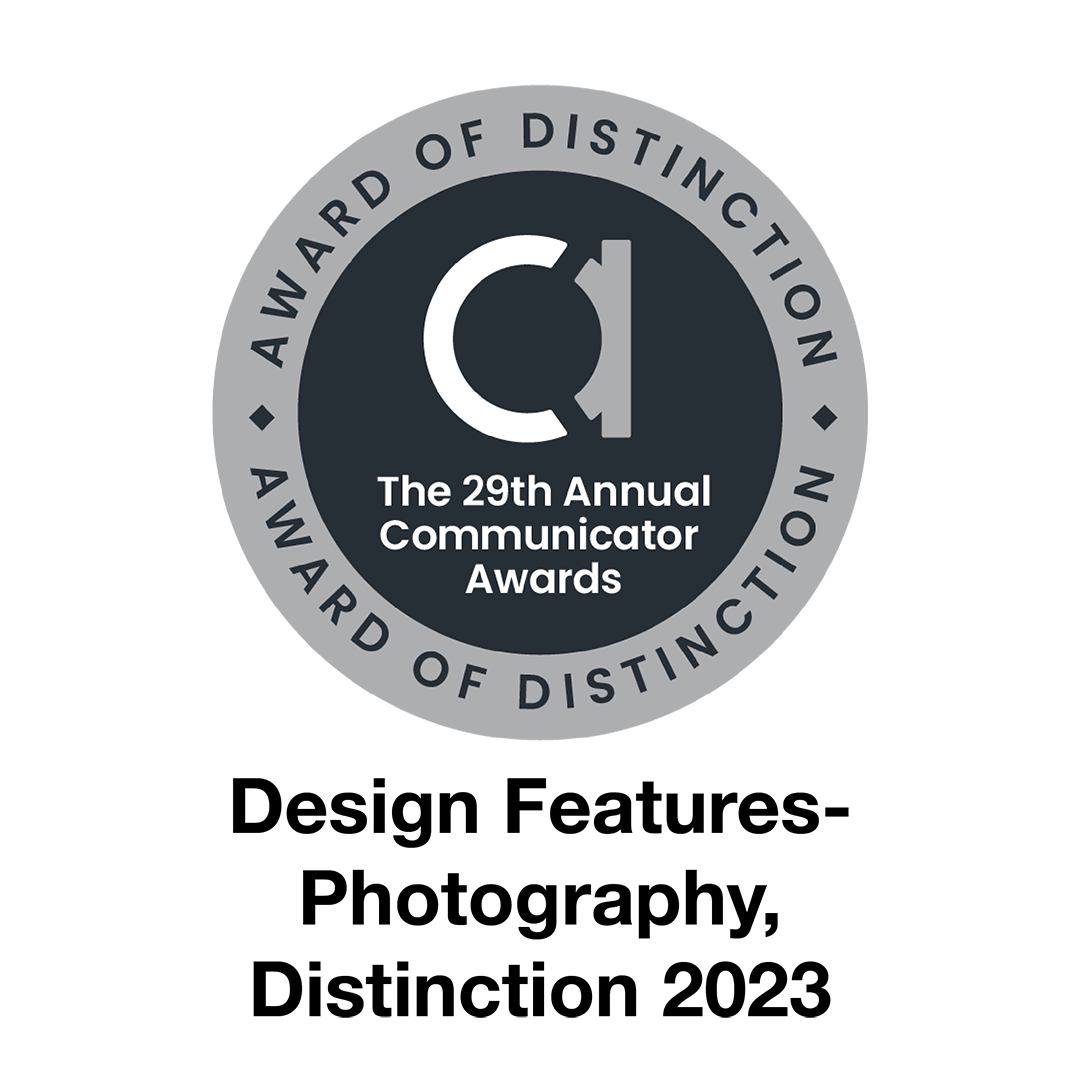 The 29th Annual Communicator Awards. Award of Distinction: Design Features-Photography, Distinction 2023 logo