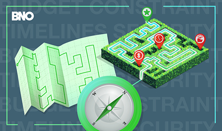 Navigating a hedge maze while avoiding dead ends.
