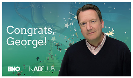 Congrats, George! Image celebrating George Jackus being inducted into the Advertising Hall of Fame of New Jersey.