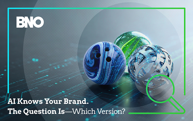 Three marbles representing AI knowing your brand.