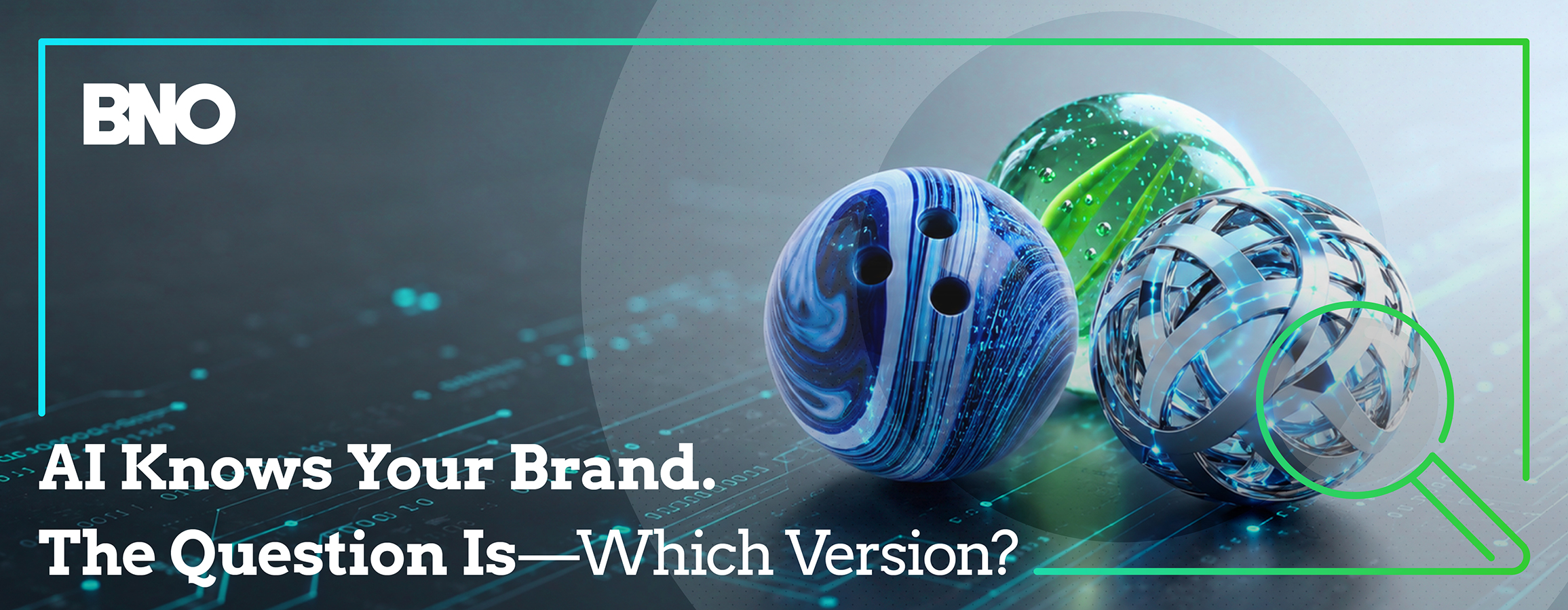 Three marbles representing AI knowing your brand.